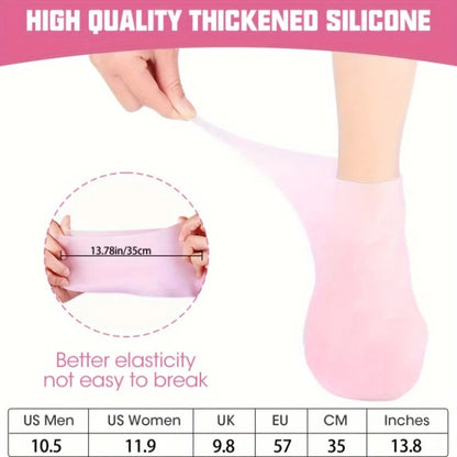 2 Pairs Of Moisturizing Silicone Foot Socks - Specially Designed For Cracked Feet, Contains Massage And Moisturizing Gel