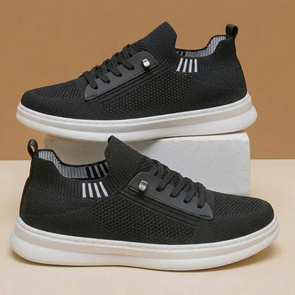 Comfortable Breathable Knitted Sport Shoes Men Soft Bottom Non Slip Mesh Flats Men Spring Summer Slip On Light Casual Loafers