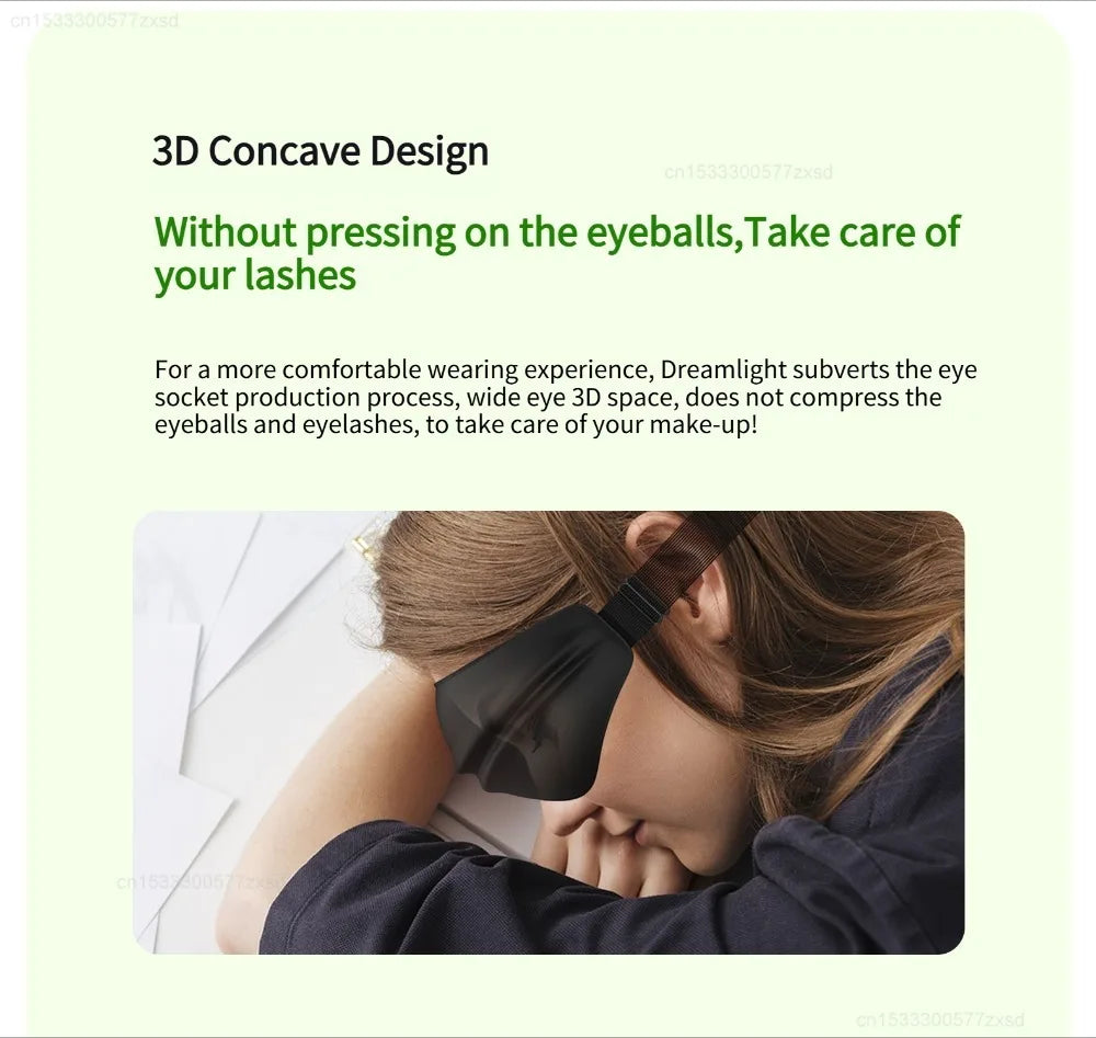 Dreamlight Eye Mask Sleep 3D Stereoscopic Sleep Aid for Men Women Adult for Sleeping Block Out Light Travel Blindfold Breathable