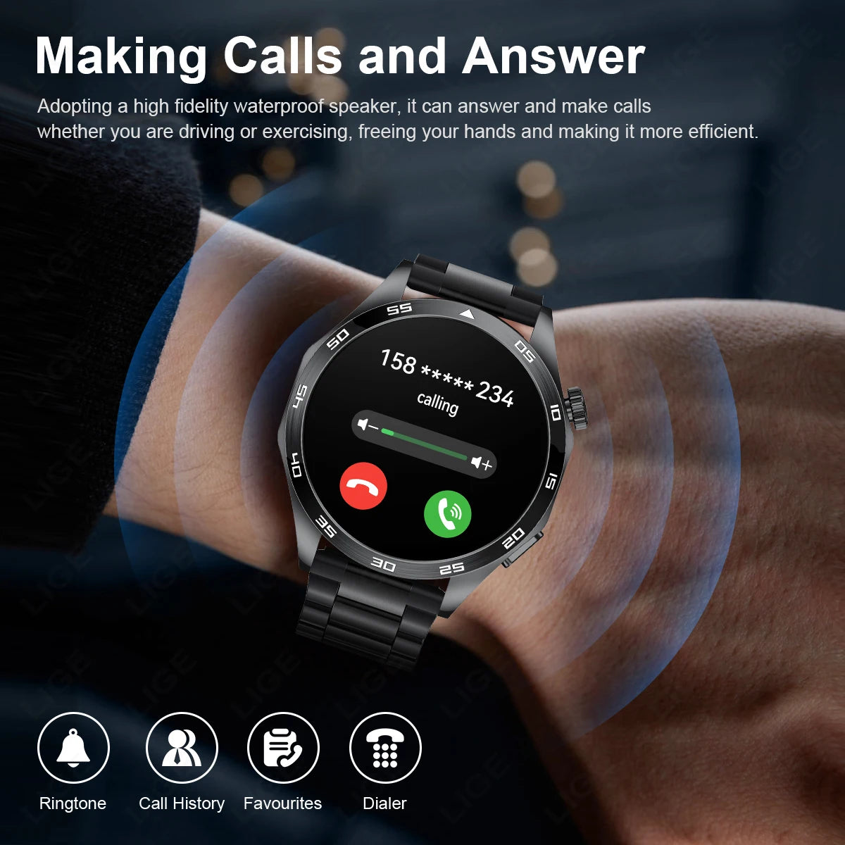 LIGE Micro Physical Examination ECG Smart Watch Men Bluetooth Call Heart Rate Blood Pressure Oxygen Health Smartwatch 2025 New