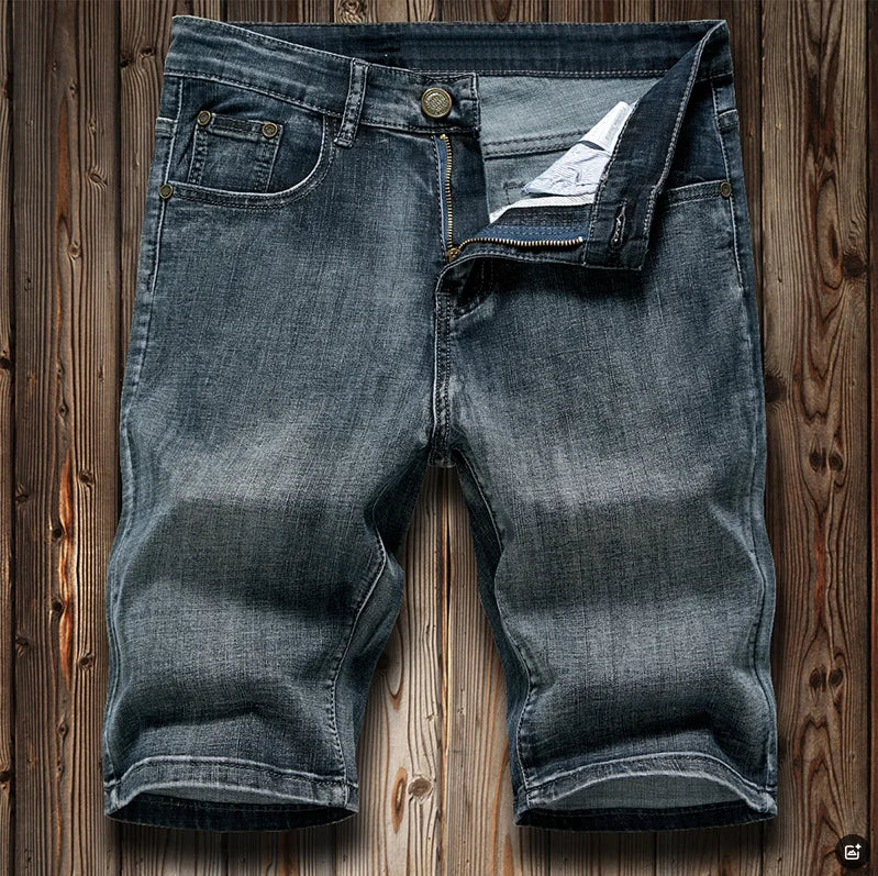 2026 Summer Shorts Jeans Men Denim Pants Stretch Dark Blue Fashion Design Men's Jeans Slim Straight Male Short Jeans Hombre