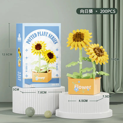 Bouquet Flower Mini Diy Building Block Toys for Children Bricks Blocks for Adults Constructor Micro Bricks Construction Set Gift