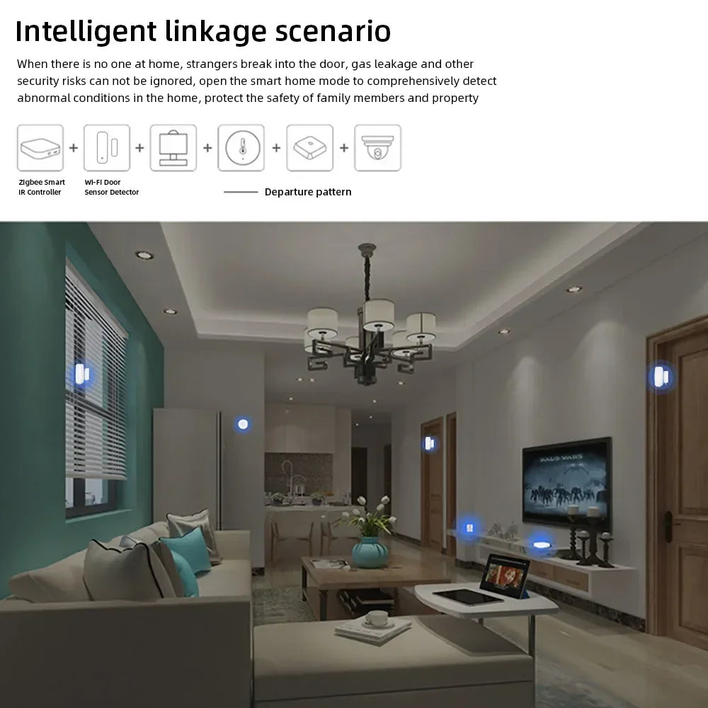 1PCS 2PCS 3PCS 4PCS 10PCS 15PCS Zigbee Door Sensor Window Magnetic Sensor Detector Home Door Sensor Need Tuya Zigbee Gateway Hub