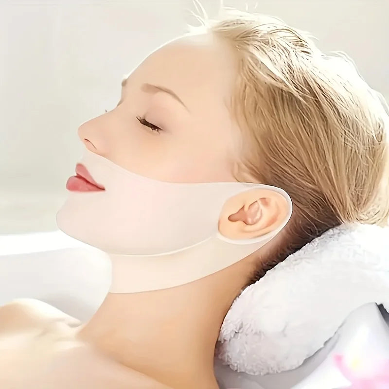 Single-sheet reusable V-shaped tightening mask, a refreshing and comfortable essential for summer，Lightweight facial tool design