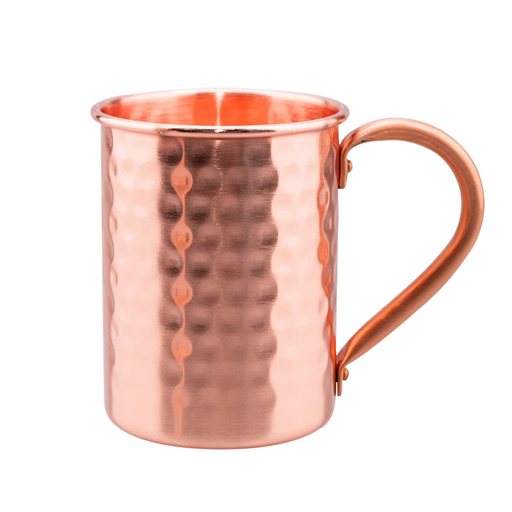 400ml Vintage Pure Copper Cup, Thickened Hammer Texture 100% Copper Breakfast Milk Coffee Mug, Handcrafted Tea Tumbler Drinkware