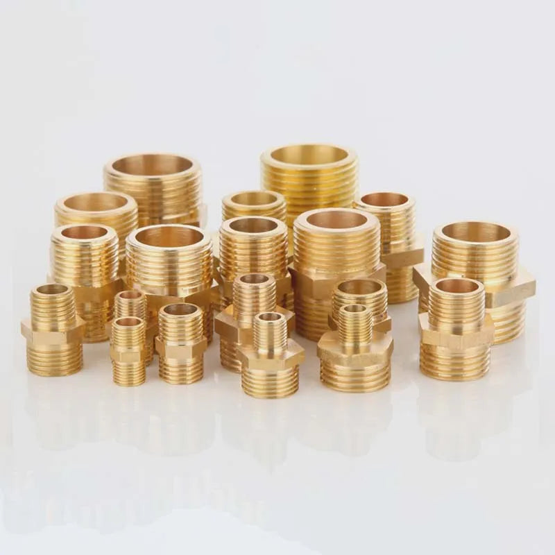 Brass Pipe Hex Nipple Fitting Quick Adapter 1/8" 1/4" 3/8" 1/2" 3/4" 1" 1-1/4"BSP Male Thread Water, oil and gas Connector