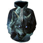 2023 Men's Oversized Hoodie 3D Wolf Animals Pattern Ferocious Warrior Fashion Sweatshirt Loose Street Funny Tracksuits Fitness