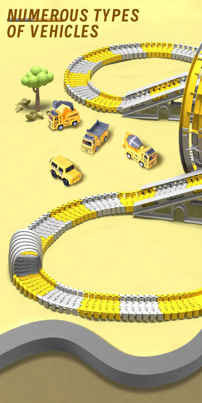 Kids Electric Track Toy Engineering Minin Car Set Puzzle Boy Toys Track Car Train Toys For Children Birthday Gifts