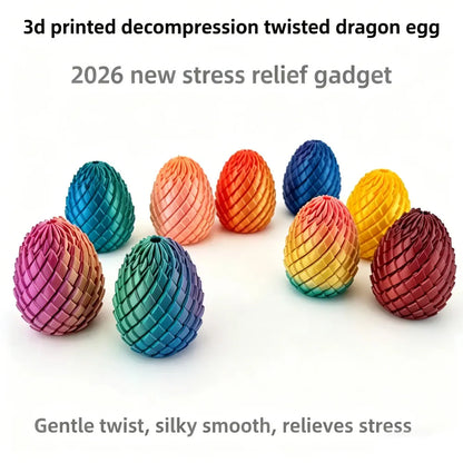 3D printed dragon egg stress relief model, deformable twist egg, creative fidget toy desk ornament.