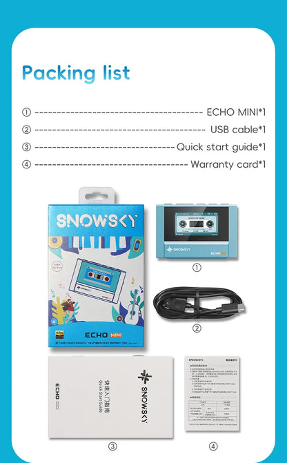 SnowSky/FiiO Echo Mini HiFi Bluetooth MP3 Pure Music Player, 15 godzin odtwarzania, wyjście słuchawkowe 3,5 mm/4,4 mm