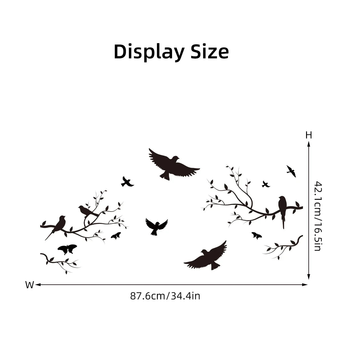 1Pc Branch Bird Silhouette Wall Stickers for Kids Room Decoration Living Room Decor Children's Home Bedroom Wall Decals DIY