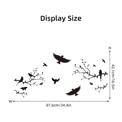 1Pc Branch Bird Silhouette Wall Stickers for Kids Room Decoration Living Room Decor Children's Home Bedroom Wall Decals DIY