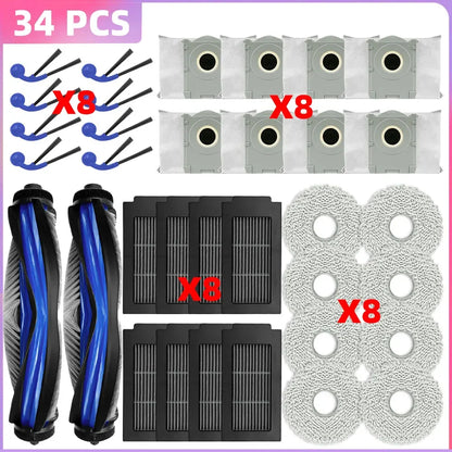 Parts For Ecovacs Deebot T30C / T30C OMNI Parts Main Roller Side Brush Filter Mop Cloth Dust Bag