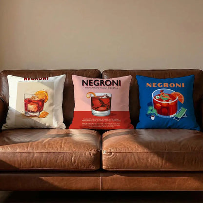 Negroni Cocktail Cushion Cover Soft Reversible & Durable Pillow Cover – Multi-Scene Use for Home & Car Daily Comfort
