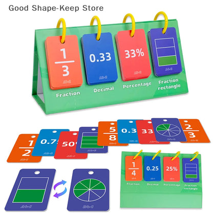 104PCS Educational Toys Decimal Fraction Percentage Conversion Cards Table Model Kids Thinking Cognition Training Aid