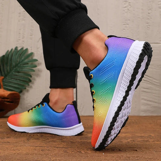 Men's Colorful Trendy Shoes Fashionable Luxurious Design Lightweight Breathable Comfortable Durable Mesh Training Sports Shoes