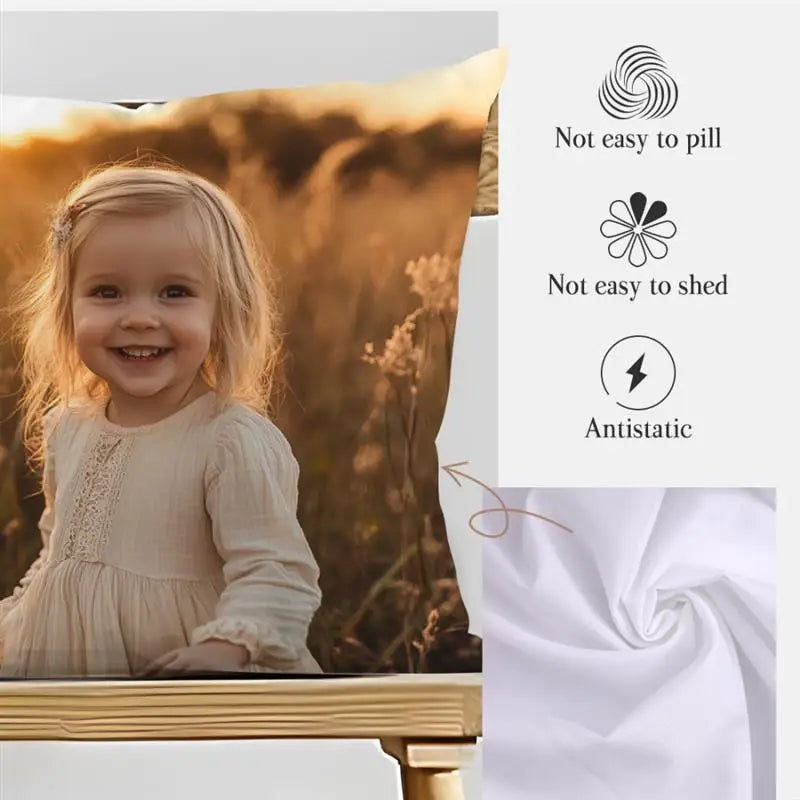 Custom Cushion Cover With Pictures Logo DIY Customized Throw Pillow Case Home Decorative Wedding Pets Baby Print Pillowcase
