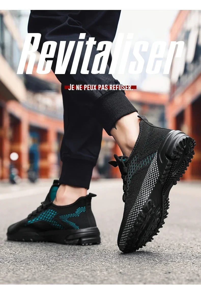 YRZL Running Shoes Men Comfortable Lightweight Grey Walking Sneakers Breathable Air Mesh Non Slip Casual Tennis Shoes for Men