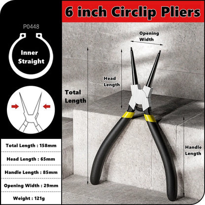 5/6/7 inch Internal External Pliers Retaining Clips Portable Multifunctional Snap Ring Circlip Circlip Install Uninstall Pliers