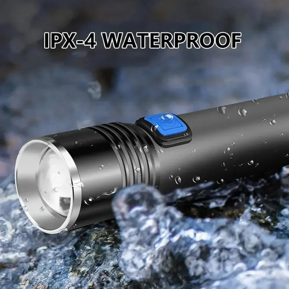 1/2PCS USB Charging Ultraviolet Flashlights UV Flashlight Blacklight Zoomable Torch Lamps Pet Urine Detector Hunting UV Light