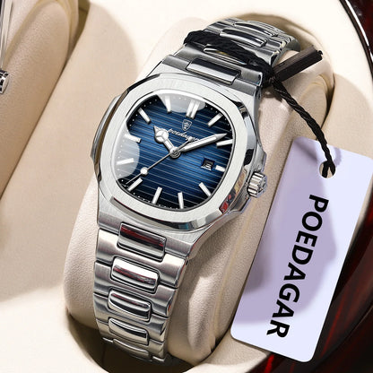 POEDAGAR Original Quartz Women Watch Stainless Steel Waterproof Luminous Ladies Watch Date Fashion Elegant Woman’s Watches Reloj