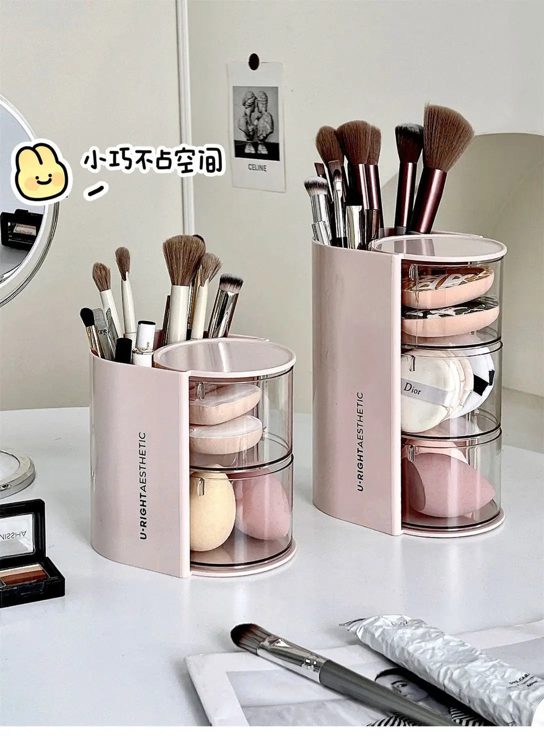 Hair Accessories Organizer Acrylic Storage Box Clear Hair Tie Organizer for Headband Makeup Brush Holder Desk Jewelry Organizer