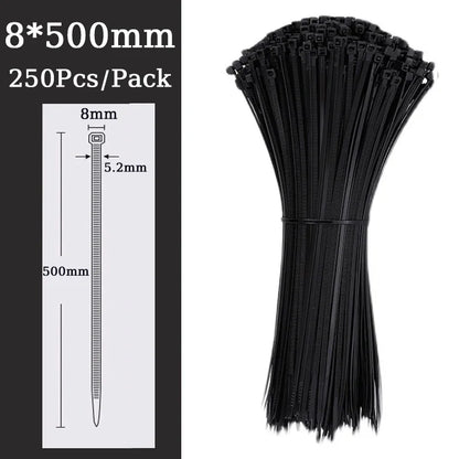 Self-locking plastic nylon tie Black 5x300mm cable tie fastening ring 8*500mm cable tie zip wraps strap nylon cable tie 5*300mm