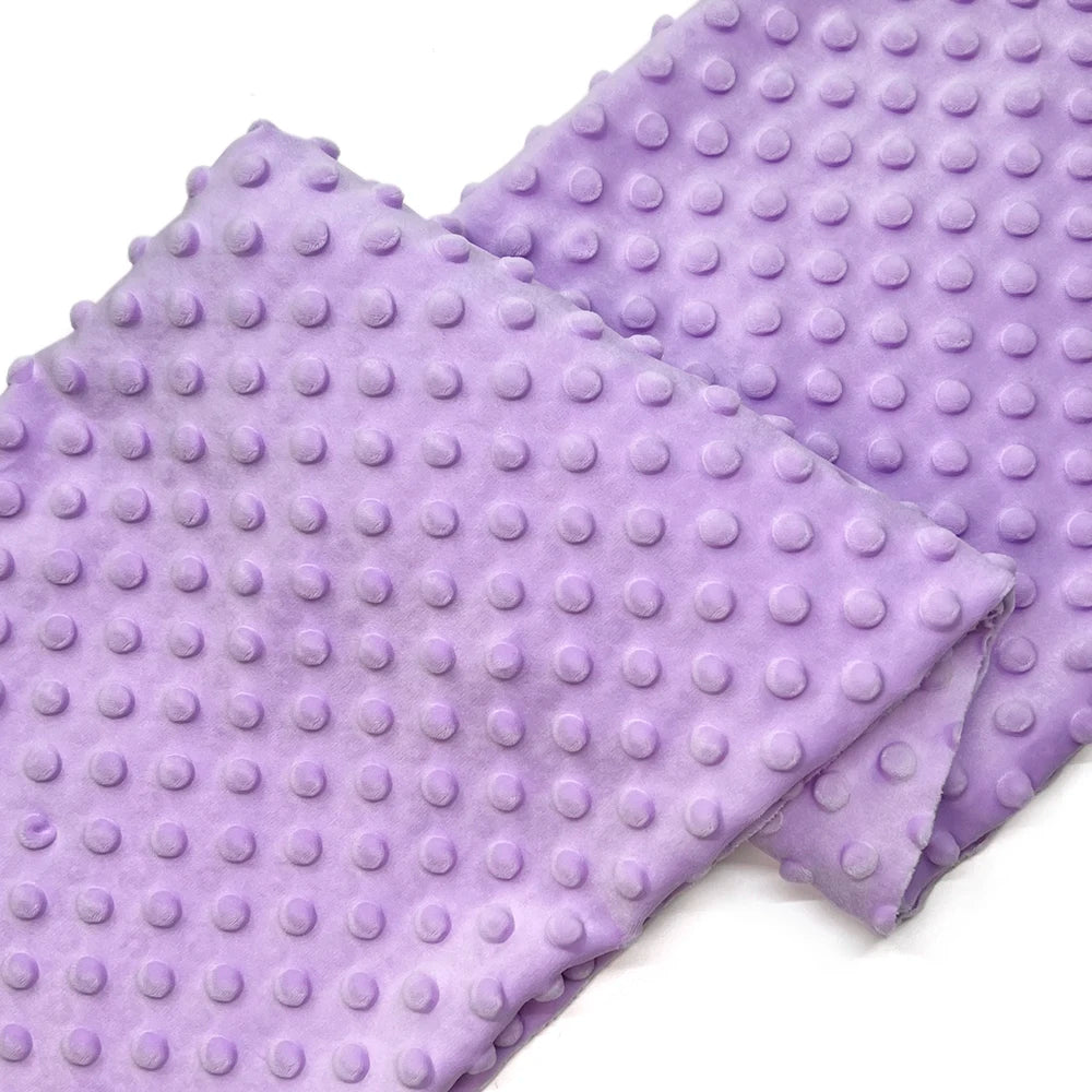 Minky Dot Fabric For Baby Comfort Blankets 1mm Pile Length Polyester Single Sided Swaddle Baby Crying Comfort Plush Fabric