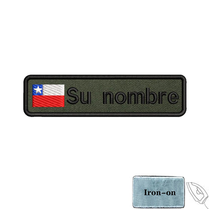 1PC 10cmX2.5cm Custom Name Flag Patch Badge Iron On Hook Loop Army green Netherlands Germany Russia France Belgium Italy Spain