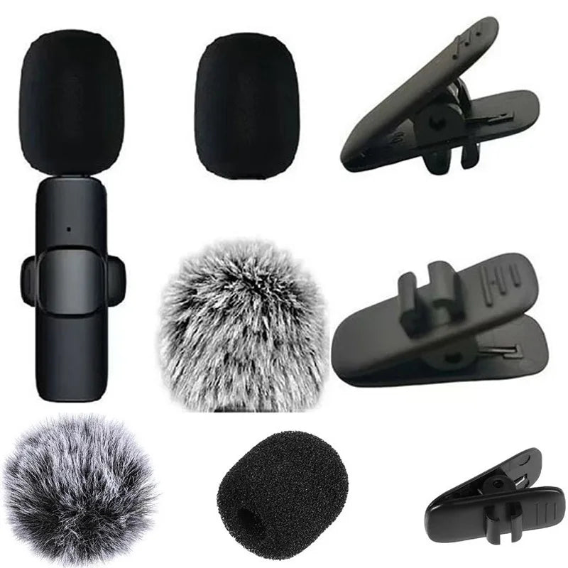 9PCS Furry Windscreen Microphone Lavalier Foam Cover Set Prevent Popping Sound Foam Mic Cover Microphone Accessories MKFPJ02