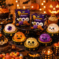 Glitter Halloween Ghost Dumplings Squishy Soft Slow Rebound Resilience Decompression with Steamer Stuffed Skull-shaped Buns Gift