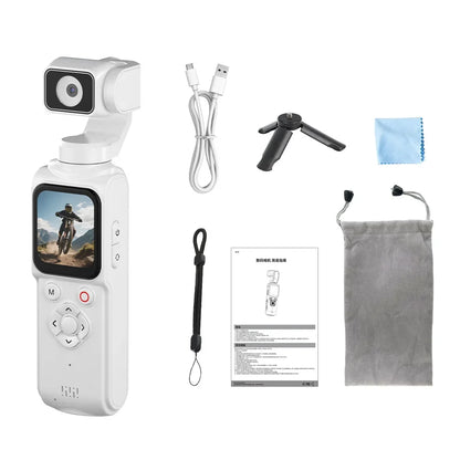 4K Vlog Action Camera 330° Face Tracking 18x Zoom 2400mAh Battery Gimbal Stabilizer 1.72 Inch Touch Screen WiFi Sports Cam