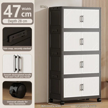 Thickened Multi-layer Storage Cabinet Home Living Room Mobile Organizer for Snacks Toys Miscellaneous Items Storage Cupboard