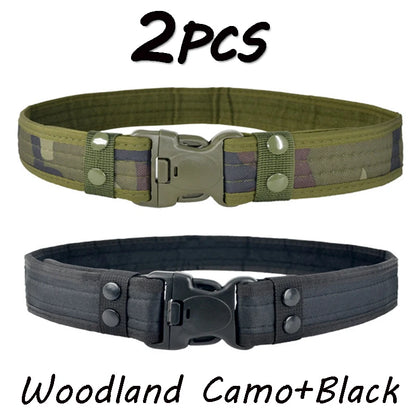 Camouflage Tactical Belt Men's Quick Release Nylon Military Belt Outdoor Combat Oxford Cloth Mountaineering Trouser Waist Belt