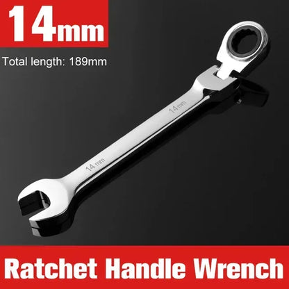 Flex-Head Ratcheting Combination Wrench Set SAE 1/4''-13/16'' Premium 72-Teeth Gear Chrome Organizer Auto Repair Tool