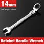 Flex-Head Ratcheting Combination Wrench Set SAE 1/4''-13/16'' Premium 72-Teeth Gear Chrome Organizer Auto Repair Tool