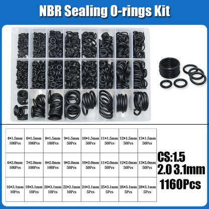 O Ring NBR Seal Washer Plumbing Gasket Thickness 1/1.5/2.0/2.4/3.1/4.0 Nitrile Butadiene Rubber Spacer Oil Resistance Oring Kit