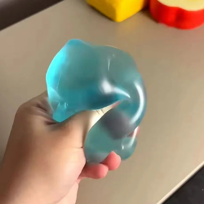 @Squishy Green Apple Stress Ball Soft Fidget Sensory Toy for ADHD Autism Slow Rebound Squeeze Toy for Adults Kids Christmas Gift