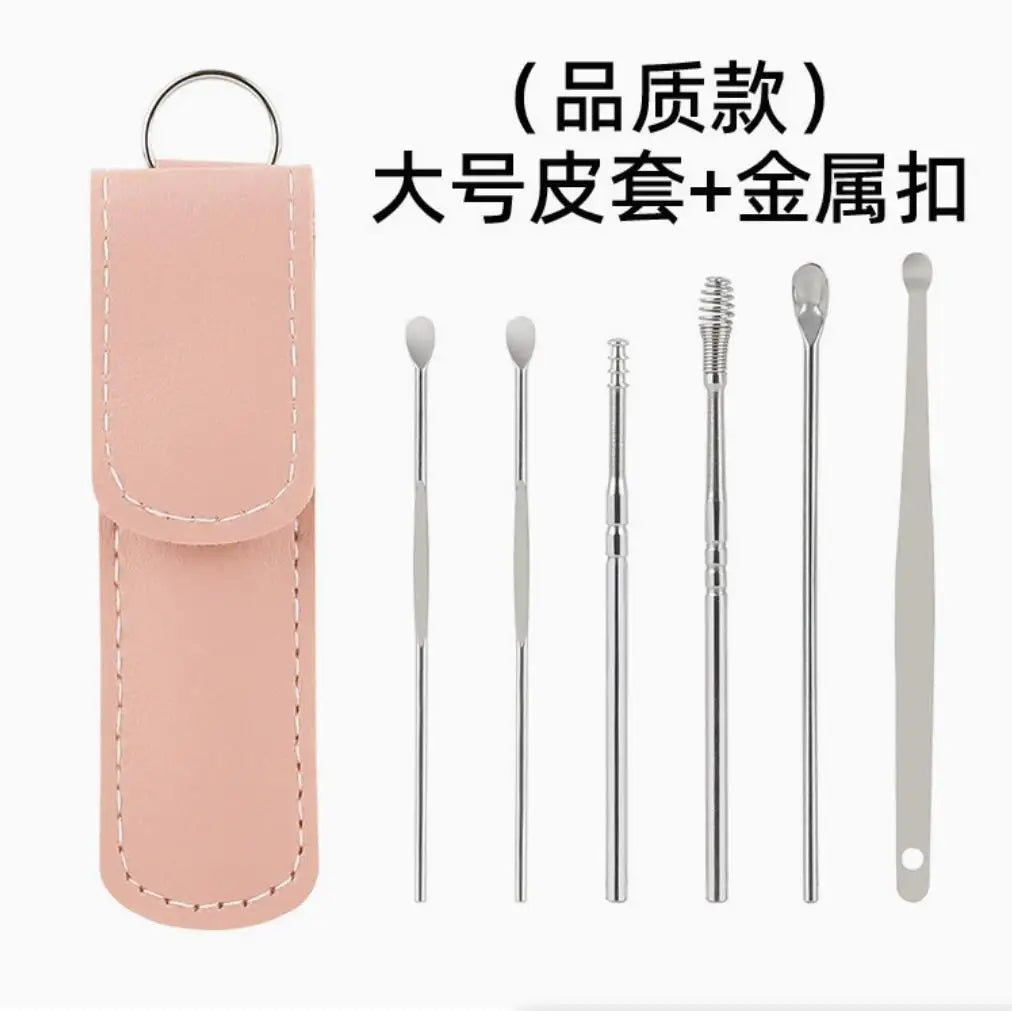 Ear Pick Six-piece Set Ear Cleaning Ear Picking Earpick Convenient Portable Ear Pick Household for Adults