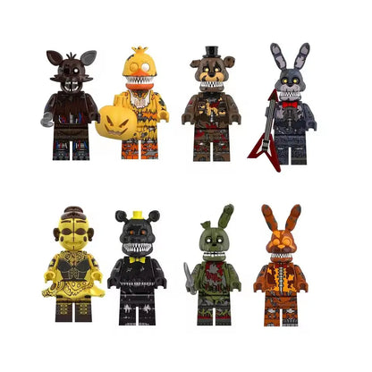 NEW FNAF Nights Game Figure Mini Figures Building BlocksSkeleton Thriller Toys gift kids toys mould king