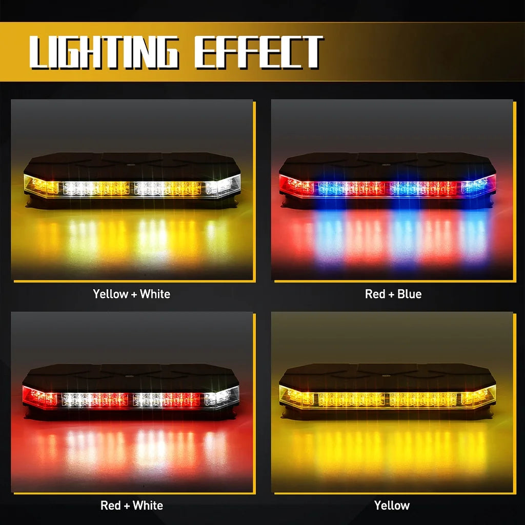 42 LED Samochodowe Światła Stroboskopowe na Dach, Awaryjne Światła Ostrzegawcze, Magnetyczny Montaż do Ciężarówek, Karetek, Pługów Śnieżnych, Świateł Policyjnych, blyskowych