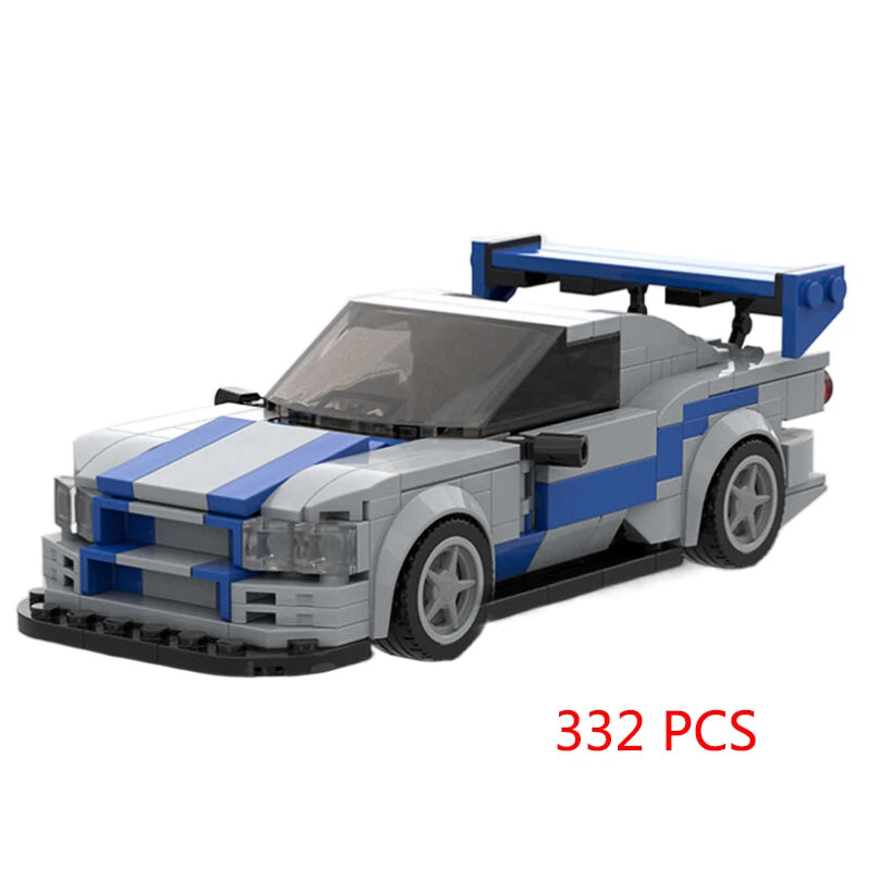 City Speed Racing Car Model Building Blocks DIY Bricks MOC Toy Classic Rally Sports Super Racer Vehicle Christmas gift technique