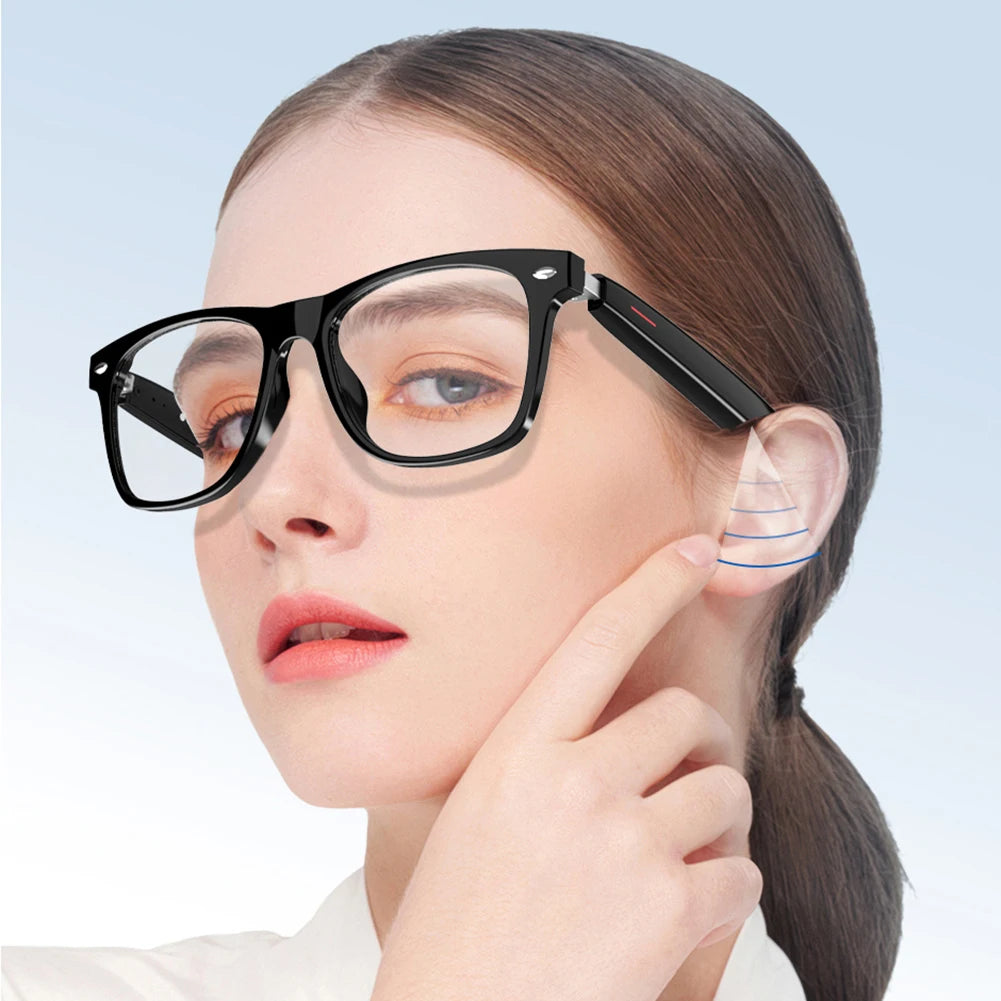 Smart Glasses AI Voice Assistant Outdoor Sport Glasses with Camera Remote Shooting Open Ear Sound Mic & Speakers for Women Men