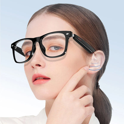 Smart Glasses AI Voice Assistant Outdoor Sport Glasses with Camera Remote Shooting Open Ear Sound Mic & Speakers for Women Men