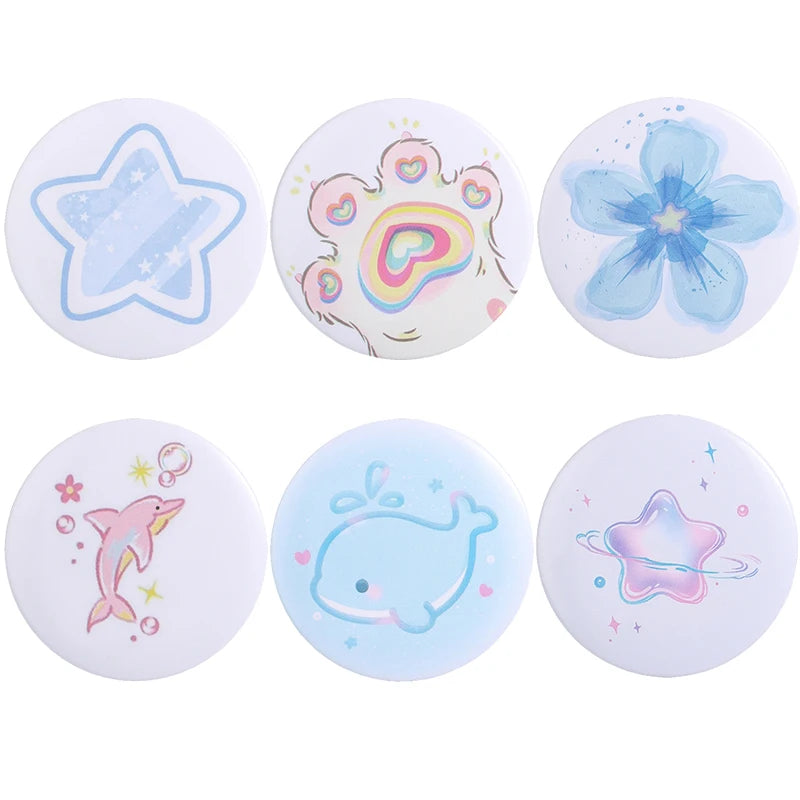 Funny Tinplate Pins Set Cats Dog Memes Dreamy Stars Collection Brooches Sweet Strawberry Musicial Note Badges Jewelry Gift
