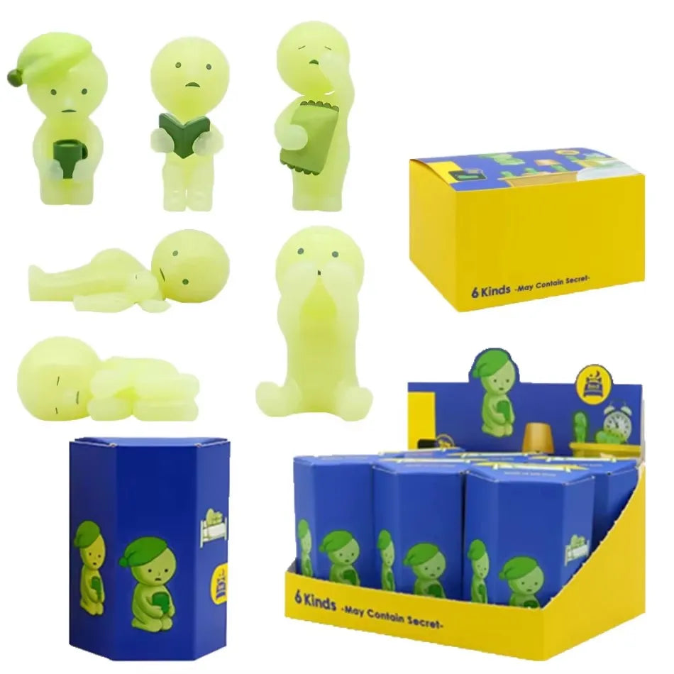 Gift A Multiple Series Noctilucent Green Doll Blind Mystery Box Action Figures Decoration Desktop Model Toy For Surprise