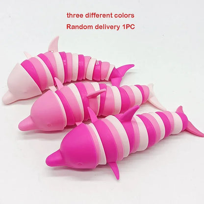 Stress Relief Toys Fidget Toys Kids Adults Funny Buckle Slug Dolphin Shark Anxiety Antistress Squishy Toy Keychain Accessories