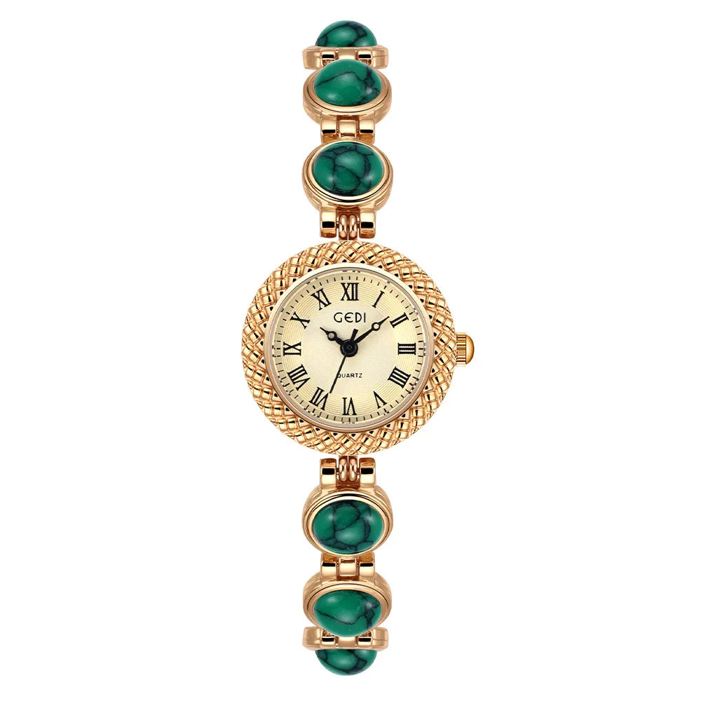 Women Bracelet Watch Ancient Luxury Premium Cat Eye Stone Colorful chain Watches Waterproof Ladies Fashion Quartz Wristwatch
