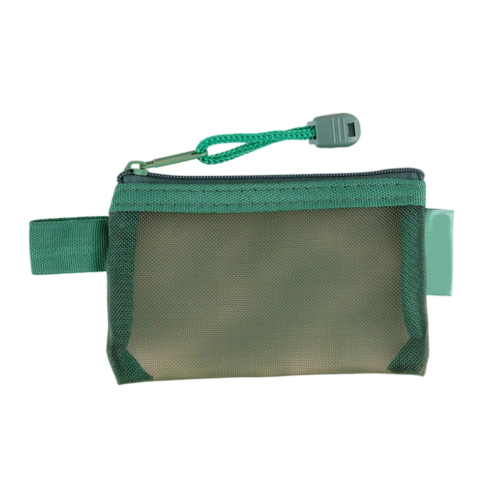 Zipper Mesh Bag Nylon Small Makeup Zipper Mesh Pouch Earphone Storage Bags Multi-purpose Square Bag Coin Bag