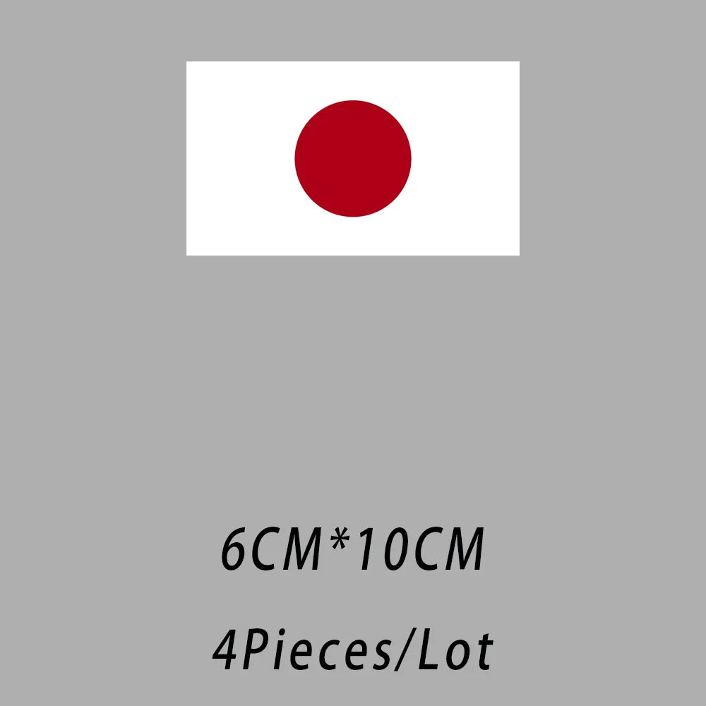 4PCS/Lot Flag For World Countries Heat Adhesive Thermal Transfers Iron On Patches For Ironing Clothing Fusible T Shirt Stickers